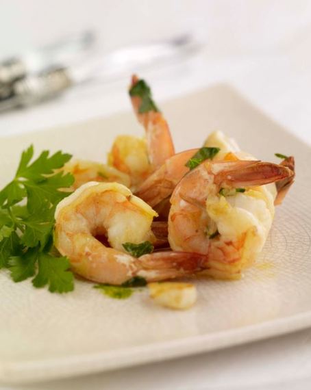 Tiger prawns in white wine