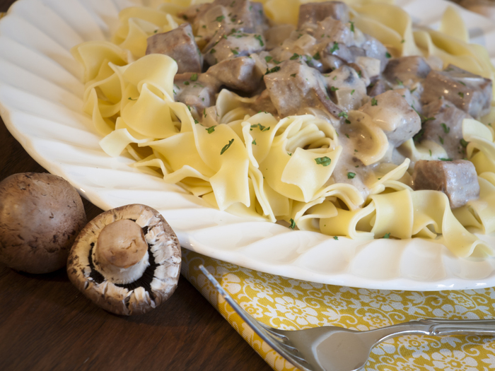 Easy beef stroganoff