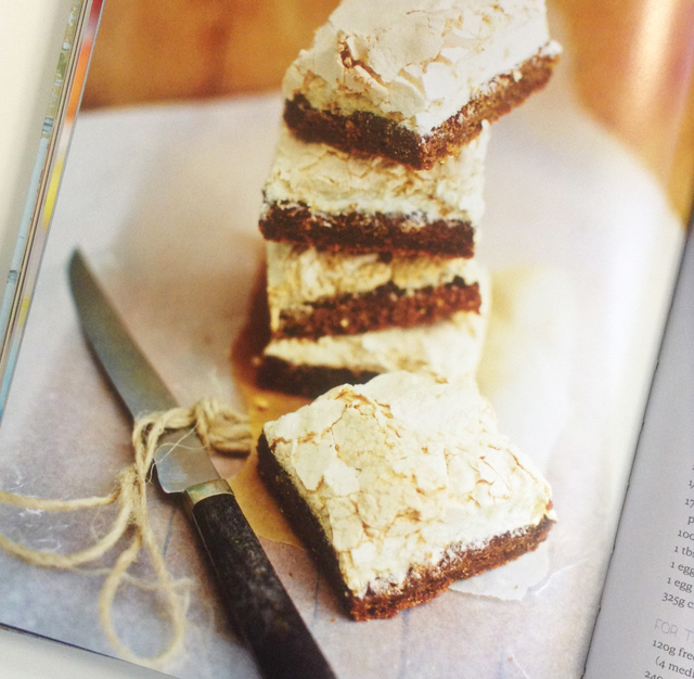 Cookie dough meringue slice