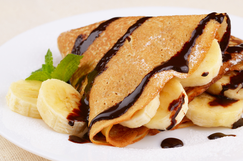 Banana and chocolate crêpe