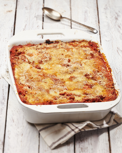 Bacon and tomato pasta bake 