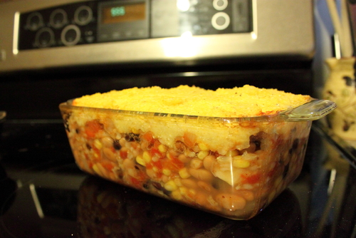 Easy Mexican bean casserole