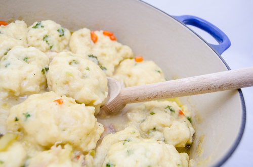 Pork casserole with dumplings