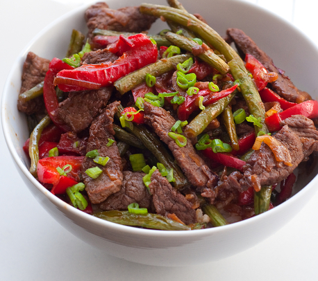 Chilli beef and pepper stir fry