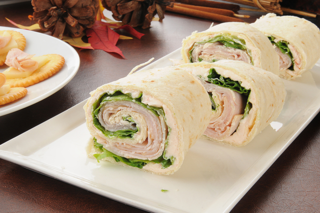 Mini turkey wraps