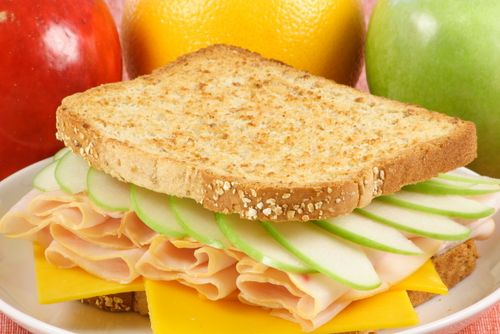 Apple and cheese sandwich