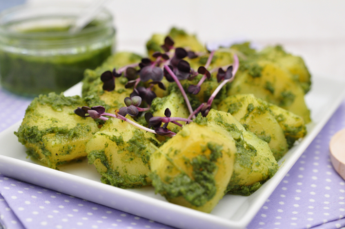 Potatoes with pesto