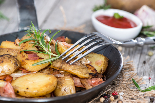 Bacon with crispy potatoes