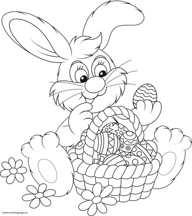 Bunny with basket of Easter Eggs