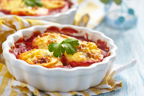 Baked eggs in a tomato sauce