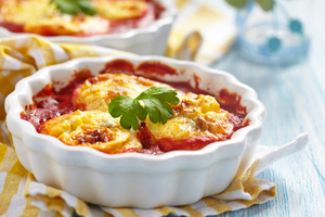 Baked eggs in a tomato sauce