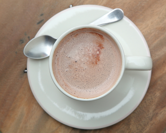 Banana and strawberry hot chocolate