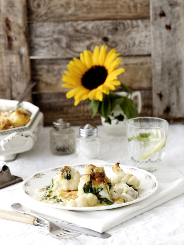 Cod and cauliflower gratin