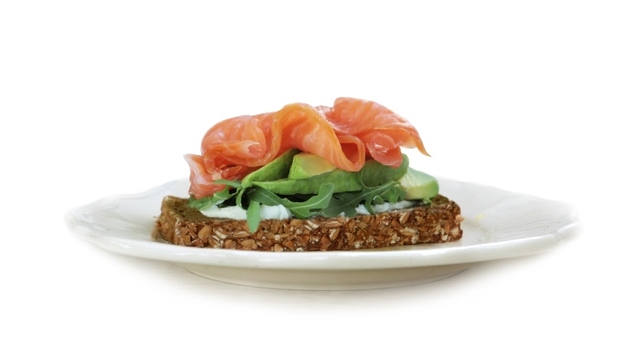 Smoked Salmon with Avocado &amp; Lime with Brennans Wholewheat Brown Bread