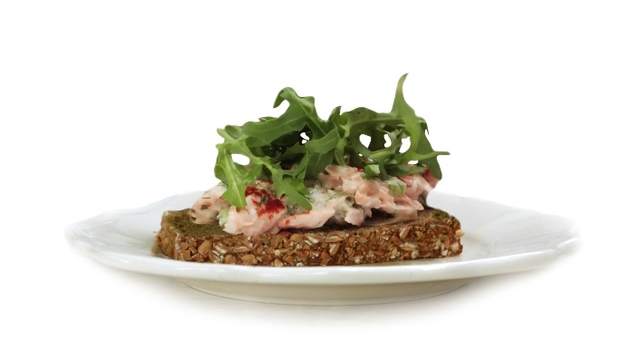 Poached Salmon, Yoghurt &amp; Rocket with Brennans Wholewheat Brown Bread