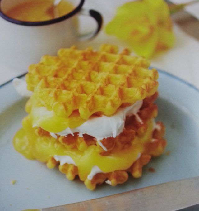 Lemon meringue waffles