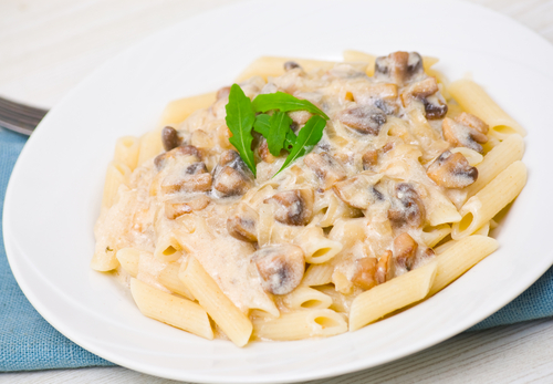 Pasta with a mushroom sauce