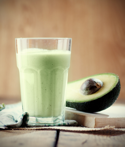 Avocado and almond milk smoothie