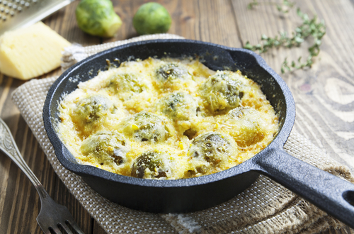 Cheesy Brussels sprouts