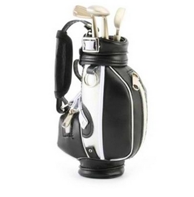 Desktop golf bag and golf club pens