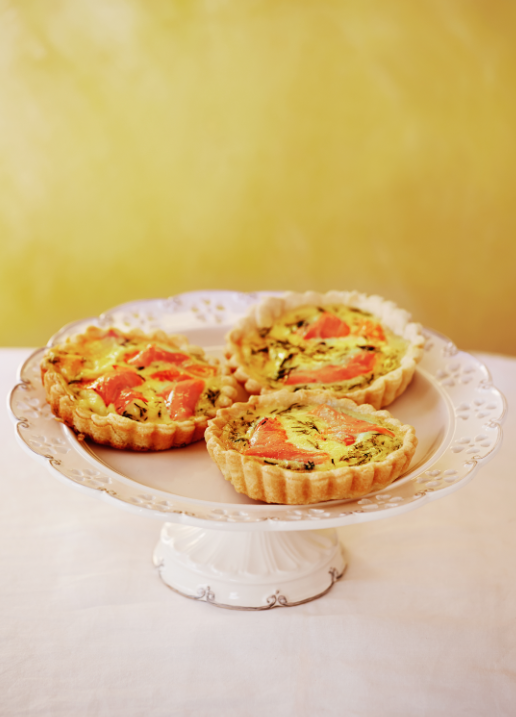Smoked salmon and dill tartlets