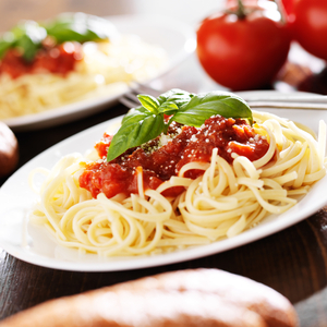 Linguini with homemade tomato sauce