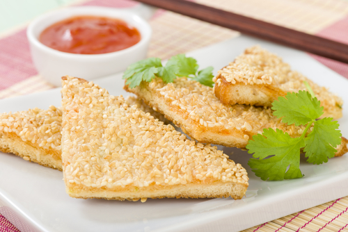 Sesame seed and prawn toast