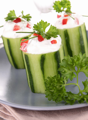 Stuffed cucumbers with cream cheese