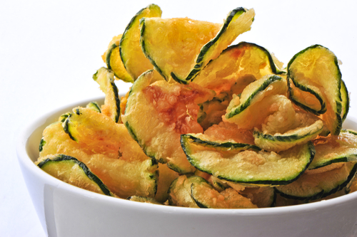 Crispy courgette slices