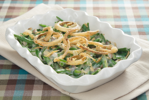 Green beans and onion rings