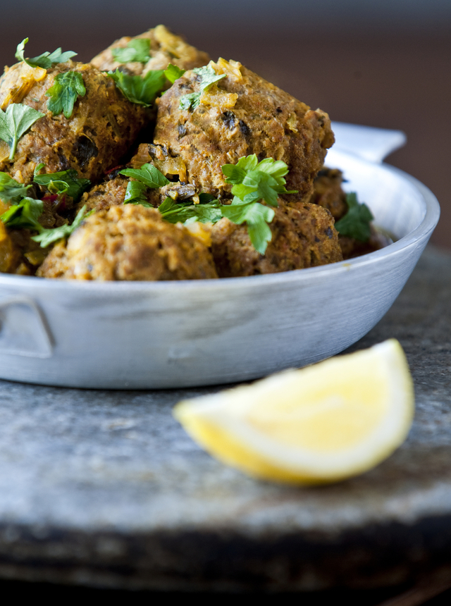 Lamb and feta meatballs with wholemeal tortillas or flatbreads