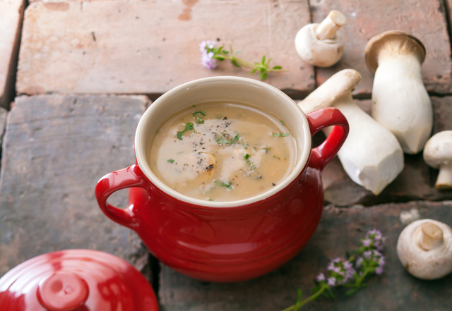 Creamy wild mushroom soup