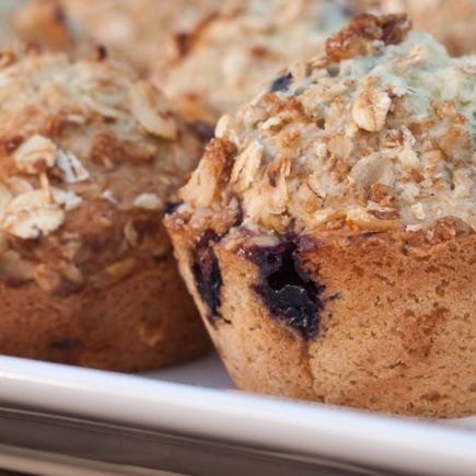 Berry and oat muffins