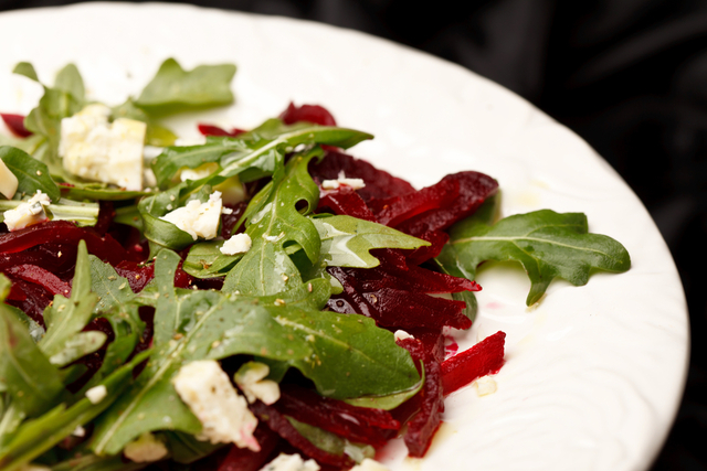 Marinated beetroot with goat's cheese