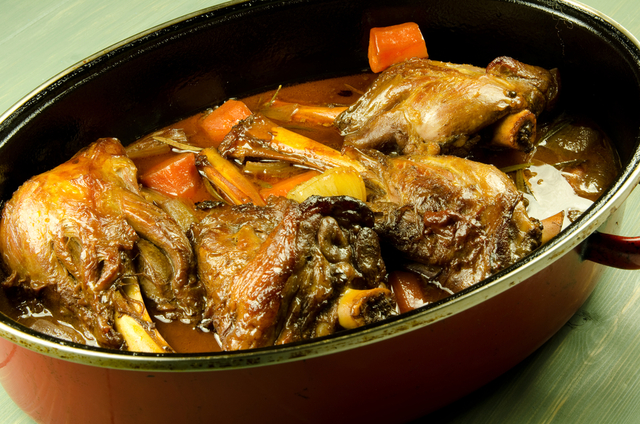 Braised lamb shanks