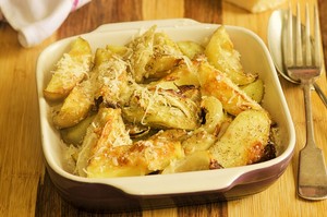 Roast potatoes with parmesan cheese