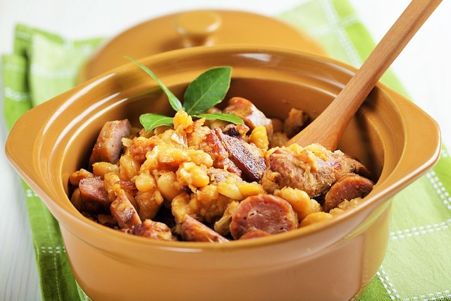 Sausage and bean hotpot