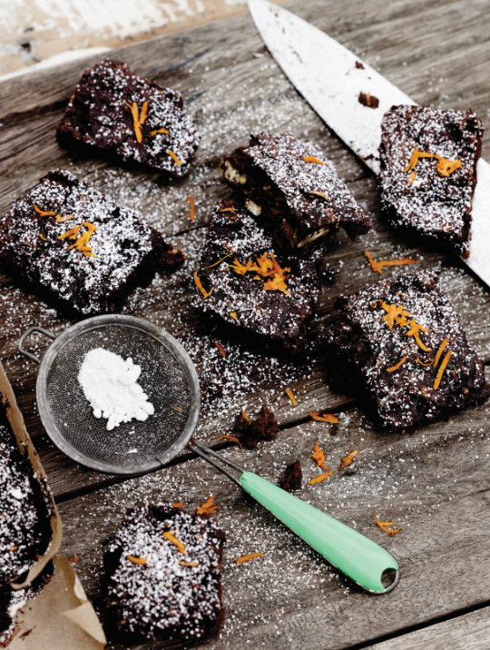 Dark chocolate and orange zest brownies