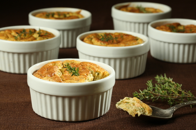 Smoked salmon soufflés