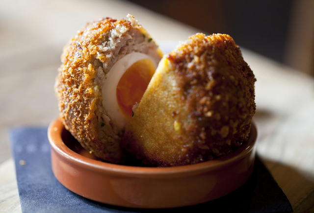 Spicy vegetarian scotch eggs