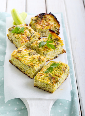 Courgette and potato frittata with mint