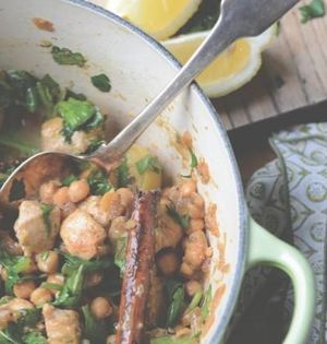 Lemon spiced chicken with chickpeas