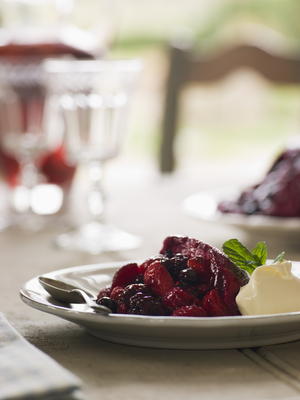 Warm berry compote
