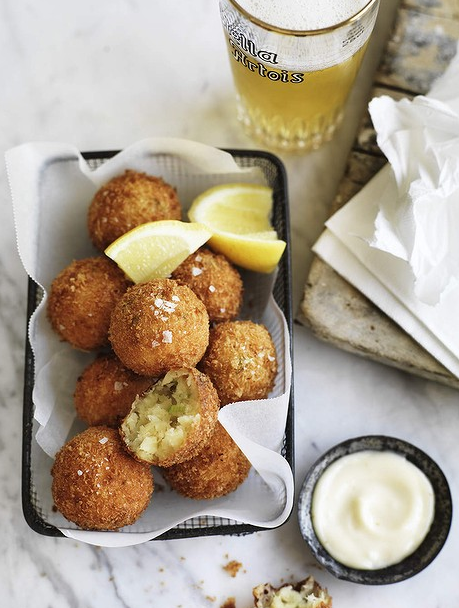 Salt cod fritters with fresh lemon