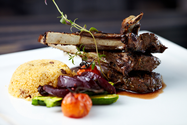 Lamb with warm couscous and mixed vegetables