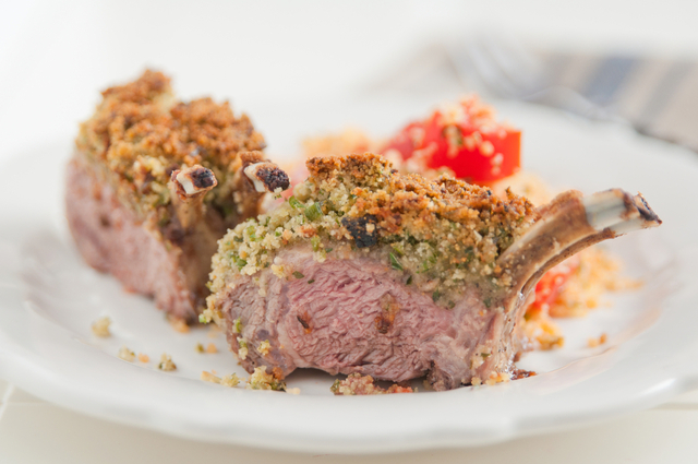 Mustard coated lamb chops