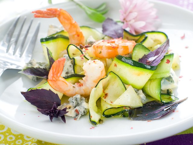 Cucumber, prawn stir-fry