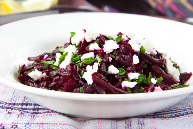 Minty beetroot and goat's cheese salad