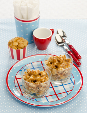 Apple crumble with ginger and muesli topping
