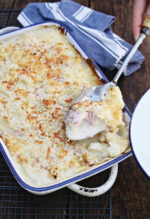 Cauliflower, ham and cheese bake